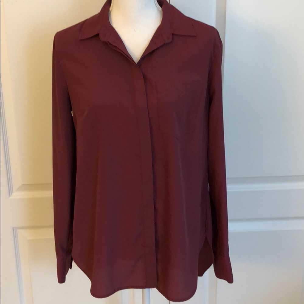 J Crew Factory drapey long sleeve blouse